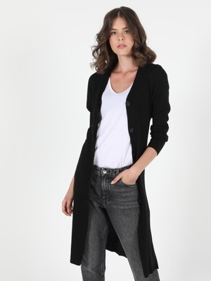 Slim Fit Kadın Siyah Hırka Cl1050577