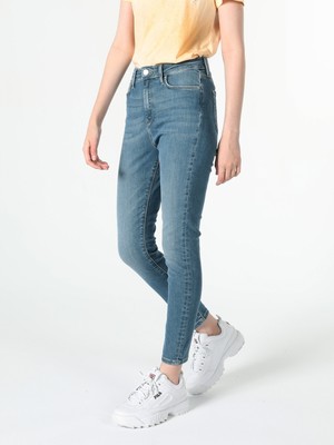 760 Diana Slim Fit Yüksek Bel Dar Paça Kadın Mavi Jean Pantolon Cl1060401