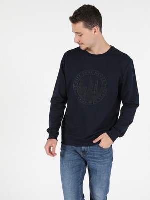 Regular Fit Erkek Lacivert Sweatshirt