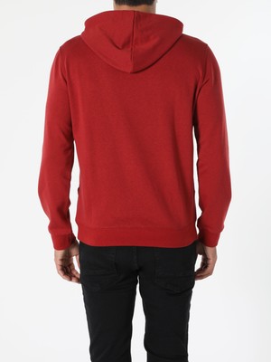 Regular Fit Kapüşonlu Kırmızı Erkek Sweatshirt Cl1055785