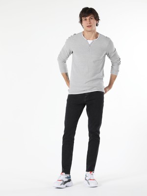 Slim Fit Bisiklet Yaka Erkek Kazak Cl1057258