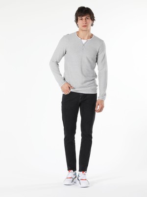 Slim Fit Bisiklet Yaka Erkek Kazak Cl1057258