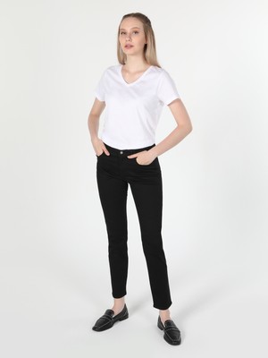 Regular Fit Basic Beyaz Kadın Kısa Kol Tişört Cl1058494