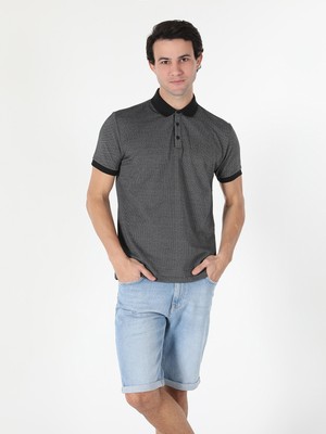 Regular Fit Polo Yaka Antrasit Erkek Kısa Kol Tişört Cl1059569