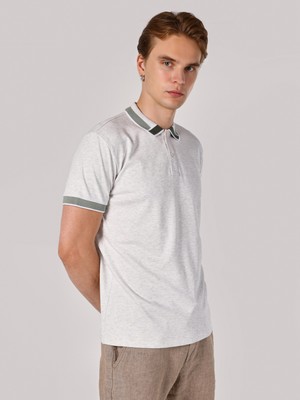 Regular Fit Beyaz Erkek Polo Yaka Kısa Kol Tişört Cl1064116