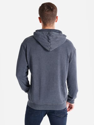 Regular Fit Baskılı Kapüşonlu Antrasit Erkek Sweatshirt Cl1061755