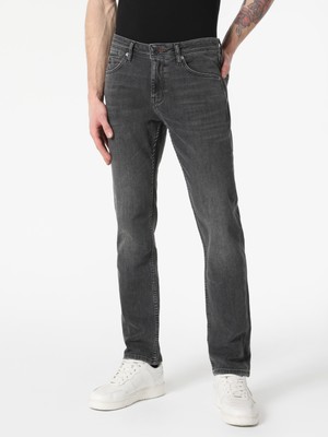 044 Karl Regular Fit Düşük Bel Düz Paça Gri Erkek Jean Pantolon Cl1063492