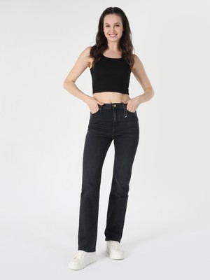 Slim Fit Basic Crop Siyah Kadın Atlet Cl1064019