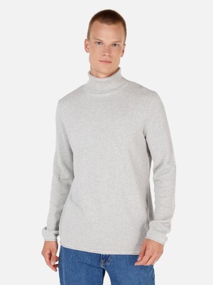 Regular Fit Turtle Neck Gri Erkek Kazak Cl1064879