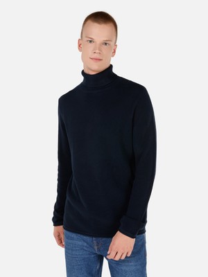 Regular Fit Turtle Neck Lacivert Erkek Kazak Cl1064879