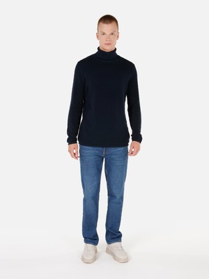 Regular Fit Turtle Neck Lacivert Erkek Kazak Cl1064879