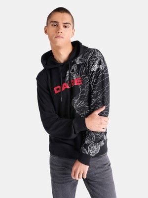 Regular Fit Baskılı Siyah Erkek Sweatshirt Cl1064893