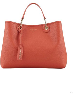 Emporio Armani Kadın Logolu Ayarlanabilir Askılıklı Deri Günlük Kullanım Turuncu1 Omuz Çantası Y3D165 YFO5B-89612