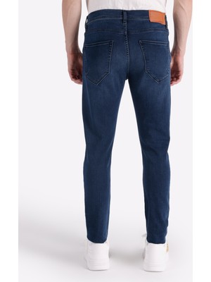 040 Alex Super Slim Fit Düşük Bel Dar Paça Koyu Mavi Erkek Pantolon Cl1065227