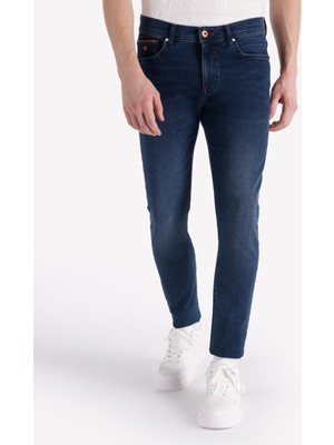 040 Alex Super Slim Fit Düşük Bel Dar Paça Koyu Mavi Erkek Pantolon Cl1065227