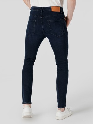 035 Ryan Super Slim Fit Yüksek Bel Dar Paça Koyu Mavi Erkek Jean Pantolon Cl1065217