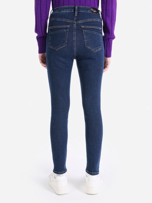 760 Diana Super Slim Fit Yüksek Bel Dar Paça Koyu Mavi Kadın Jean Pantolon Cl1065333