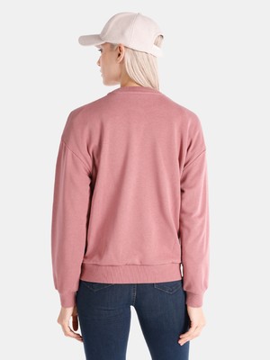 Regular Fit Baskılı Pembe Kadın Sweatshirt Cl1065885