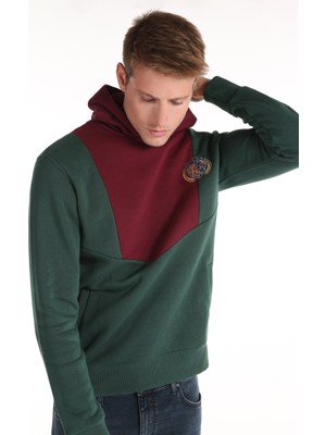 Regular Fit Baskılı Yeşil Erkek Sweatshirt Cl1066253