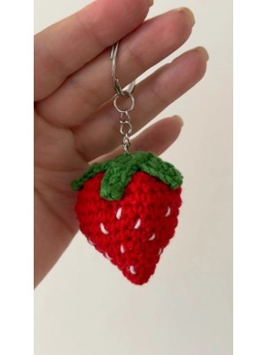 Âlâ Atelier Örgü Çilek Anahtarlık Çanta Aksesuarı Y2K