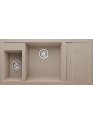 Real Stone Aspendos Cappuccino 1,5 Gözlü Granit Eviye (P022-KAP)