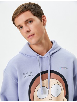 Rick And Morty Kapşonlu Sweatshirt Rahat Kesim Lisanslı Baskılı