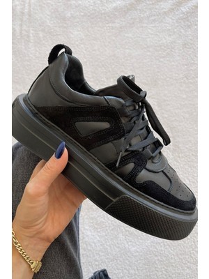 Urban Siyah Hakiki Deri Sneaker