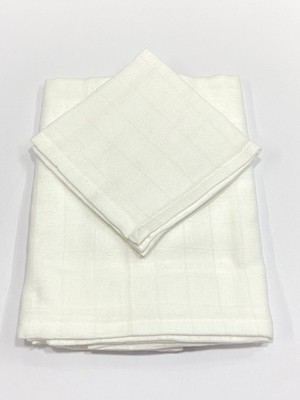 Karan Tuhafiye Müslin   Pamuk Kumaş Örtü Battaniye 100 x 100 cm+ Ağız Mendili