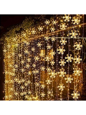 LED Snowflake String Lights 6 Metre Kar Tanesi LED Aydınlatma