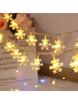 LED Snowflake String Lights 6 Metre Kar Tanesi LED Aydınlatma