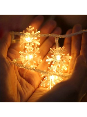 LED Snowflake String Lights 6 Metre Kar Tanesi LED Aydınlatma