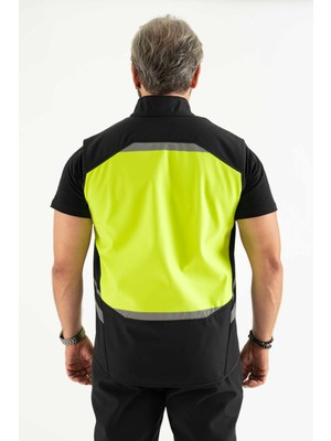 Reflektörlü Softshell Motosiklet ve Iş Güvenliği Yeleği