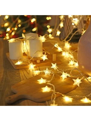 LED Star String Lights 3 Metre Yıldız Görünümlü LED Aydınlatma