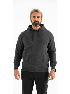 Longberg Erkek 3 Iplik Şardonlu Kapüşonlu Basic Sweatshirt