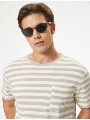 Koton Cep Detaylı Tişört Kısa Kollu Bisiklet Yaka Pamuklu