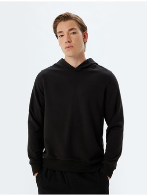 Koton Kapşonlu Sweatshirt Basic Uzun Kollu Pamuklu