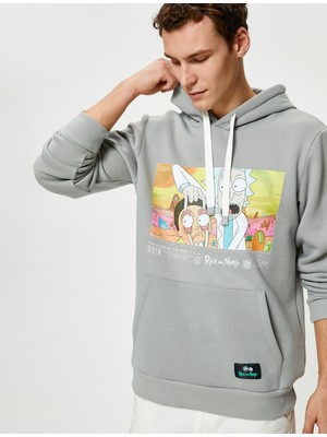 Koton Rick And Morty Hoodie Kanguru Cepli Lisanslı Baskılı