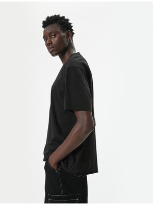 Koton Oversize Tişört Bisiklet Yaka Kısa Kolu Pamuklu