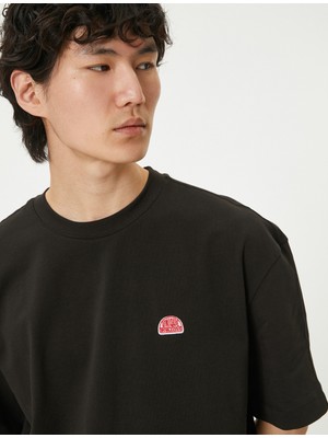 Koton Oversize Baskılı Tişört Bisiklet Yaka Kısa Kollu