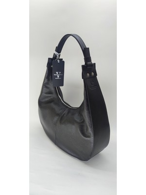 Valvic Hakiki Deri Şık Günlük Klasik Oval Çanta