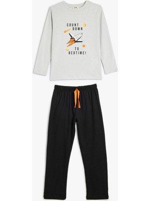 Koton Pijama Takımı Roket Baskılı Pamuklu