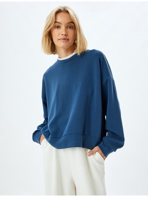 Koton Basic Sweatshirt Bisiklet Yaka Uzun Kollu Modal Karışımlı