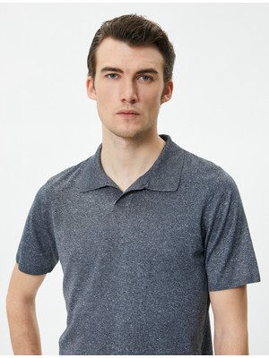 Koton Polo Yaka Ince Triko Tişört Slim Fit Kısa Kollu Kırçıllı
