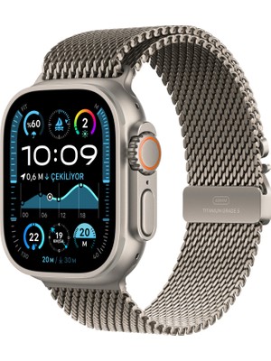 Apple Watch Ultra 2 GPS + Cellular, 49 mm Natürel Titanyum Kasa ve Natürel Titanyum Milano Loop - Küçük Boy