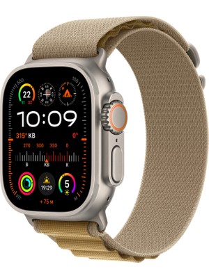 Apple Watch Ultra 2 GPS + Cellular, 49 mm Natürel Titanyum Kasa ve Uçuk Kahve Alpine Loop - Büyük Boy