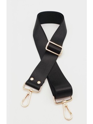 Nidage Polyester Kolon 120X4 cm Siyah Light Gold Metalli