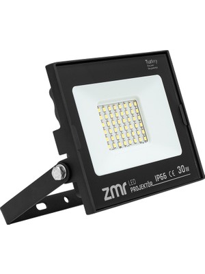 Zmr 30 Watt 6500K IP66 150* Işık Açısı 220 Volt Siyah Slim Kasa LED Projektör (4607)