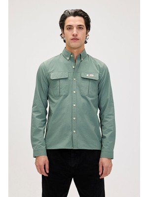 Paul Soluk Yeşil Erkek Gömlek