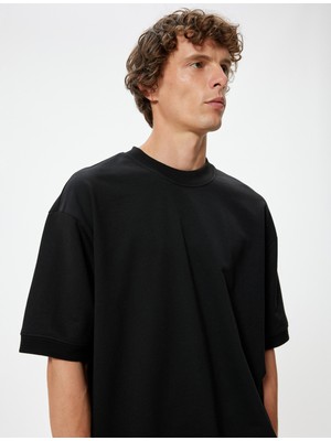 Koton Oversize Tişört Kısa Kollu Bisiklet Yaka Pamuklu