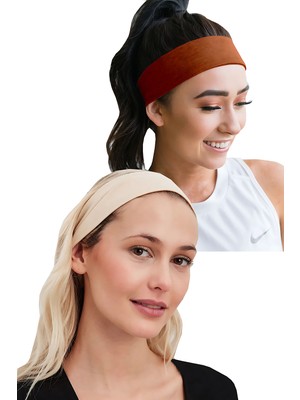 Salvia Dione 2'li Spor Saç Bantları - Kadın & Erkek Spor Tenis Yoga Koşu Makyaj Cilt Maskesi Yüz Yıkama Tarz Ter Kafa Bandı Unisex Kombin Esnek Saç Bandı Seti